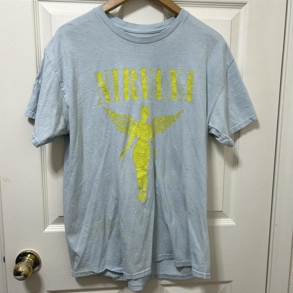 Nirvana In Utero Angel Graphic Grunge Streetwear Cotton T-Shirt Large